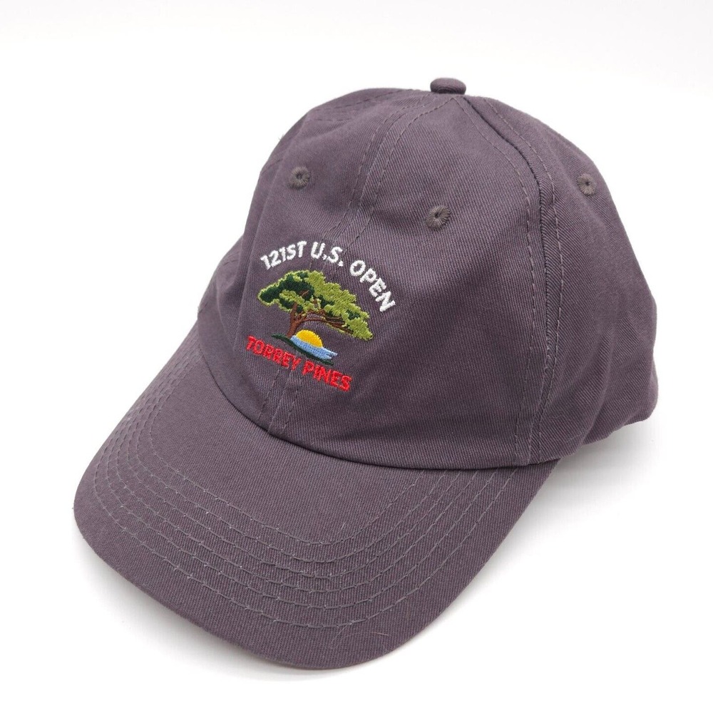 121st US Open Torrey Pines Hat Ball‎ Cap Gray Golf Strapback USGA Adjustable